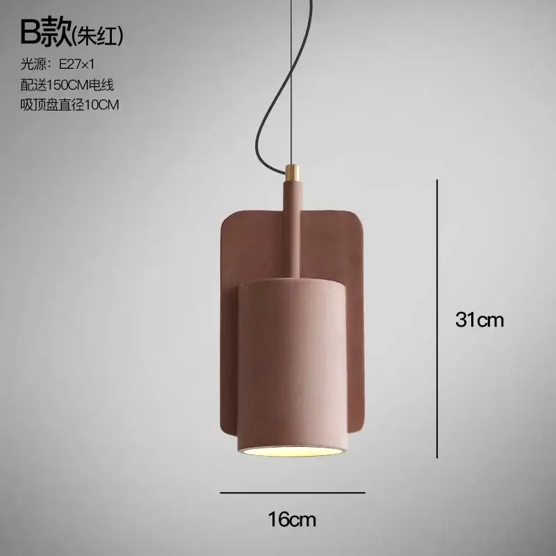 Pastel Cement Pendant Light Cylindrical Shape