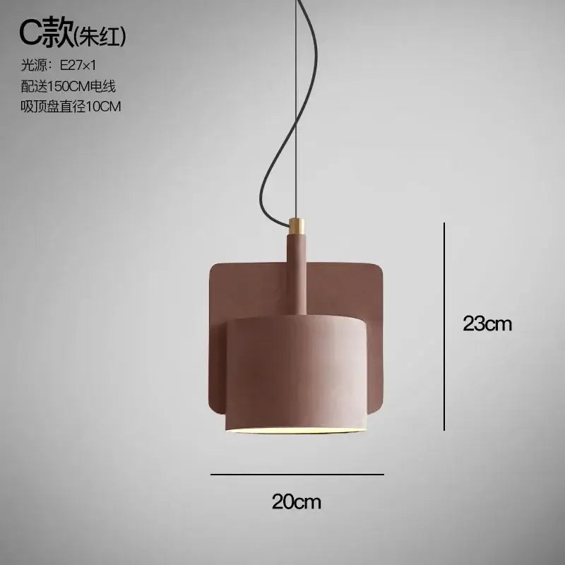Pastel Cement Pendant Light Cylindrical Shape