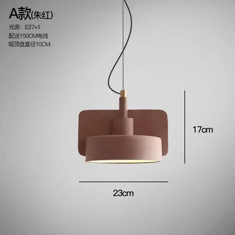 Pastel Cement Pendant Light Cylindrical Shape