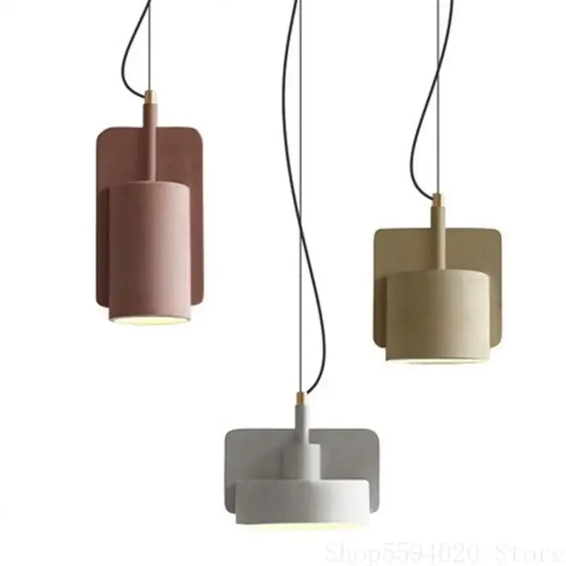 Pastel Cement Pendant Light Cylindrical Shape