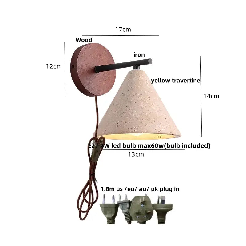 Yellow Travertine Wall Light