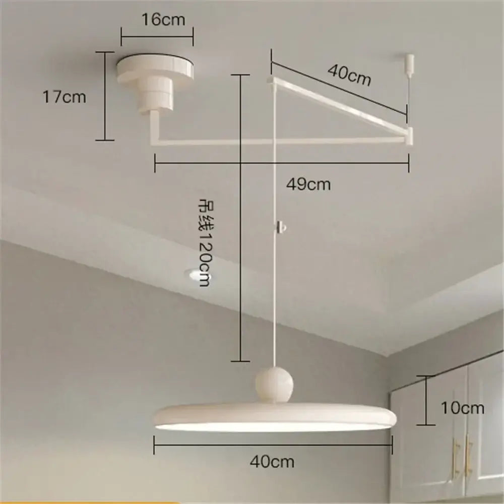 Cream Iron Pendant Light