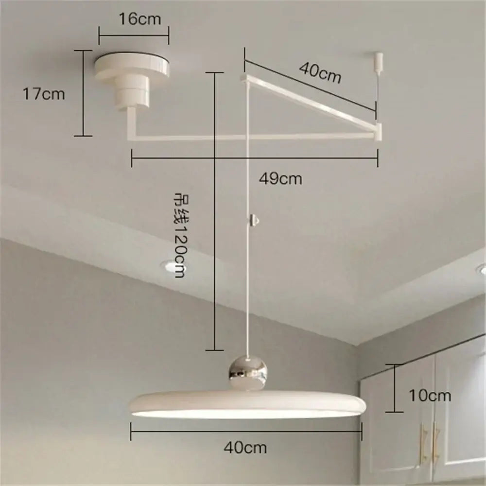 Cream Iron Pendant Light
