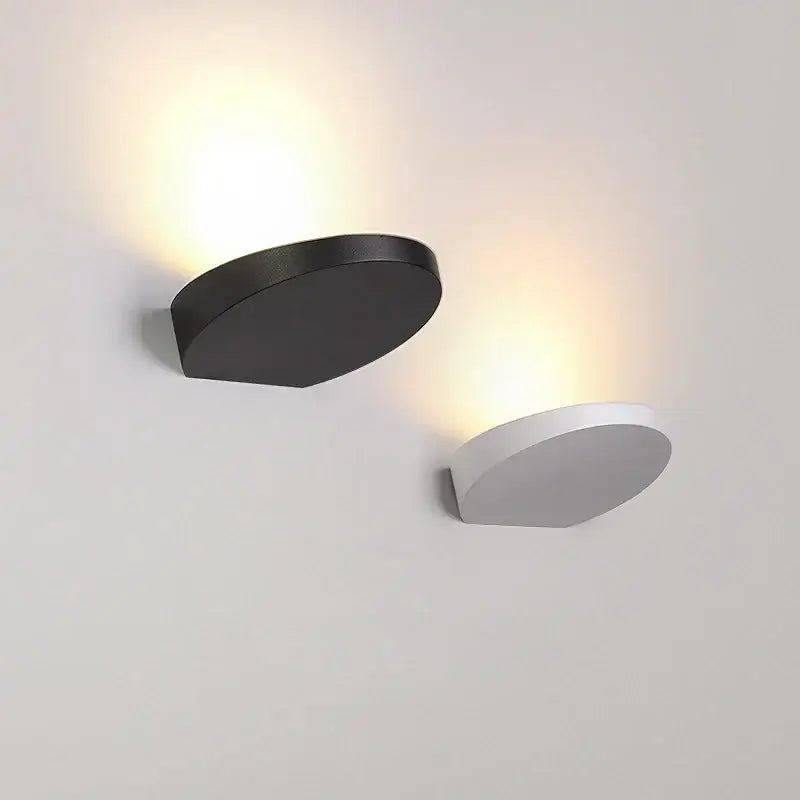 Silver Black LED Wall Lamp for Corridors