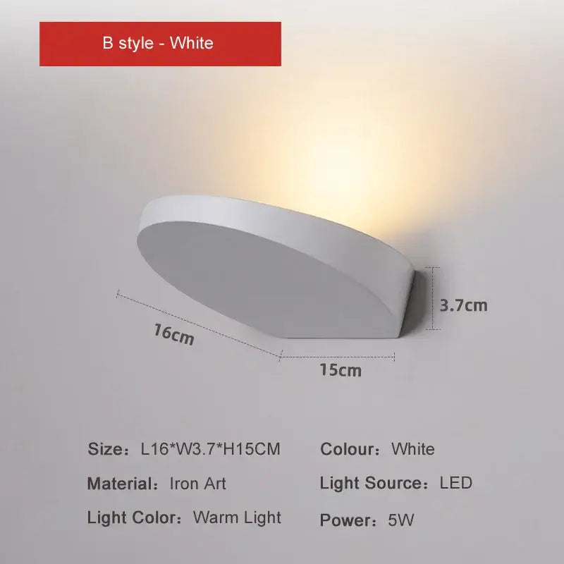 Silver Black LED Wall Lamp for Corridors