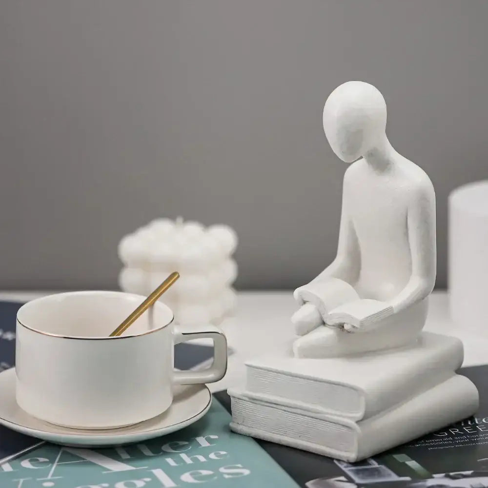 White Resin People Statue Set