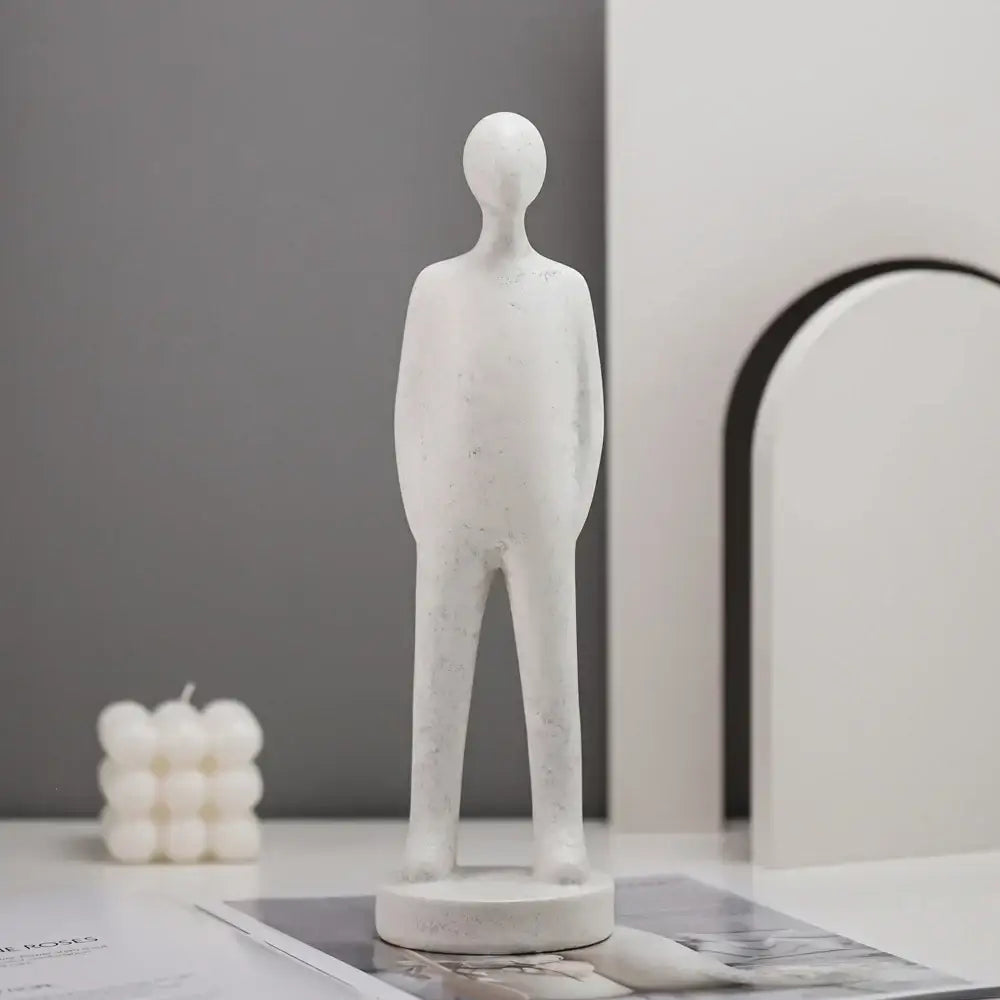 White Resin People Statue Set