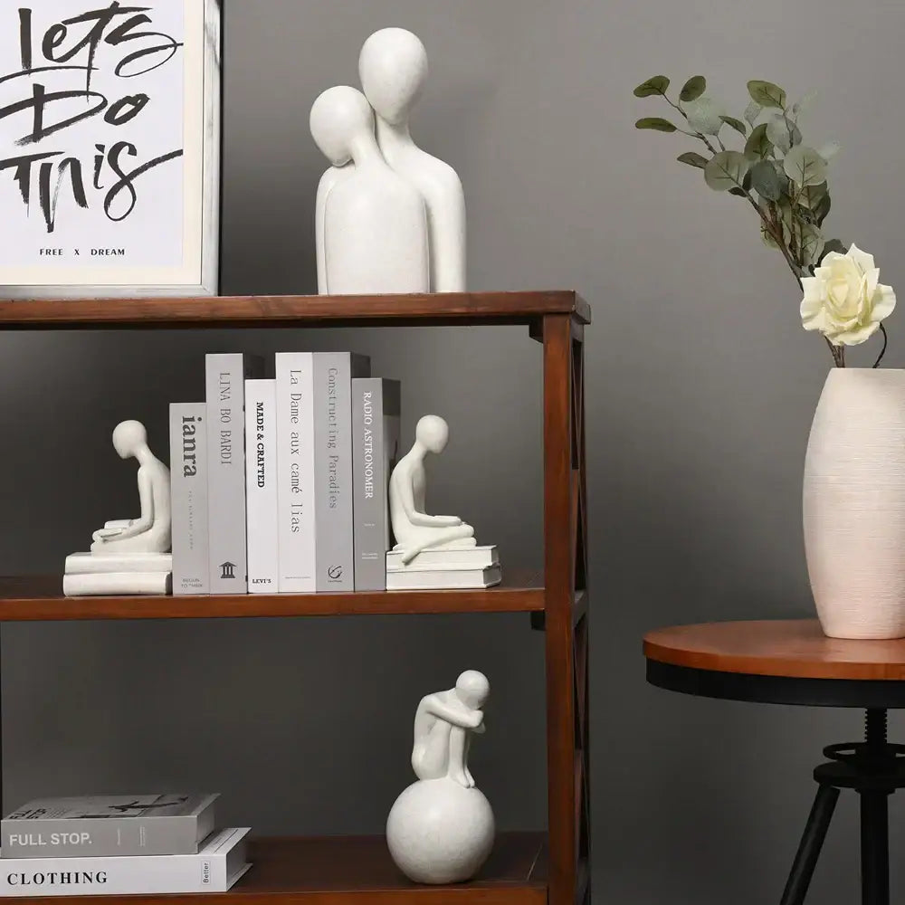 White Resin People Statue Set