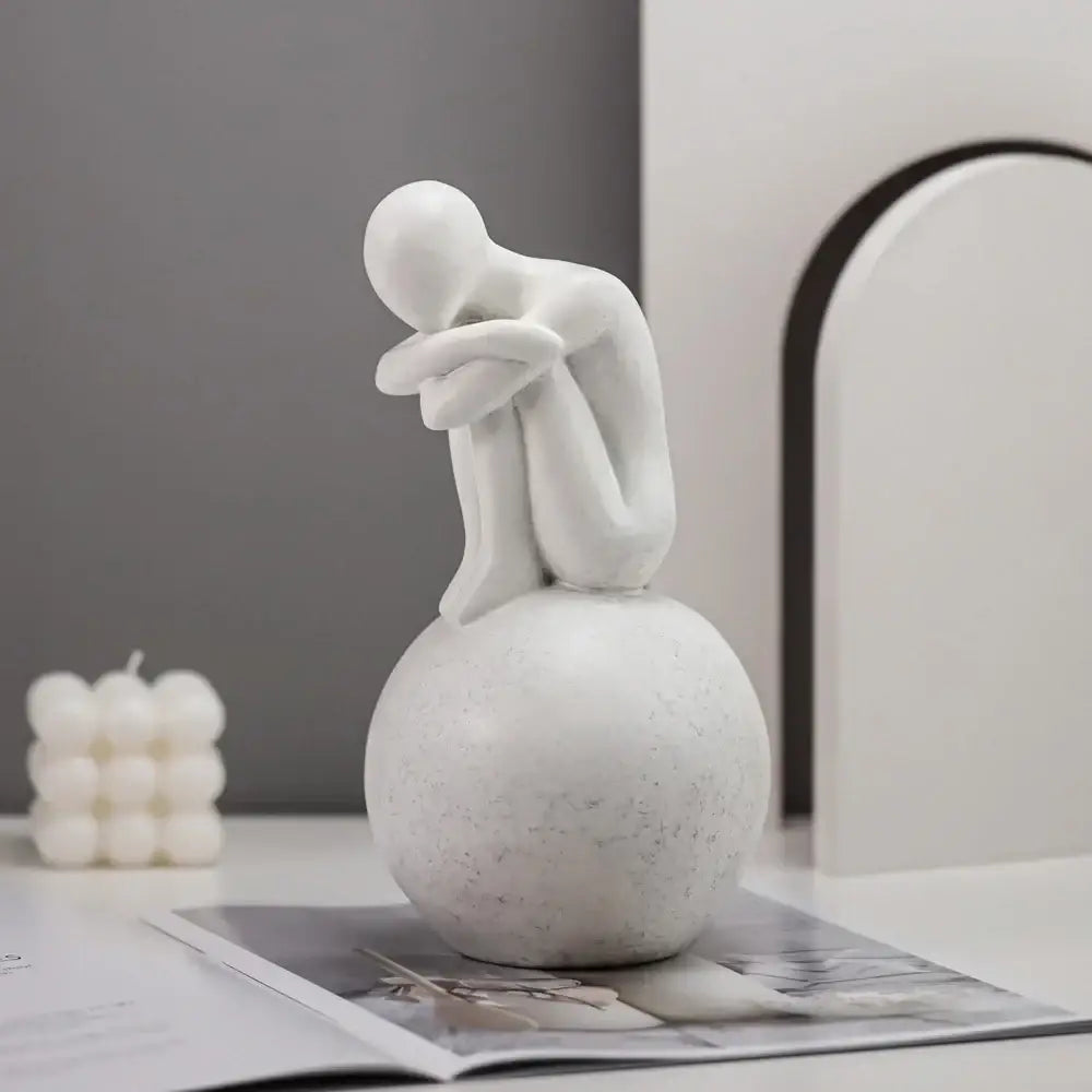 White Resin People Statue Set