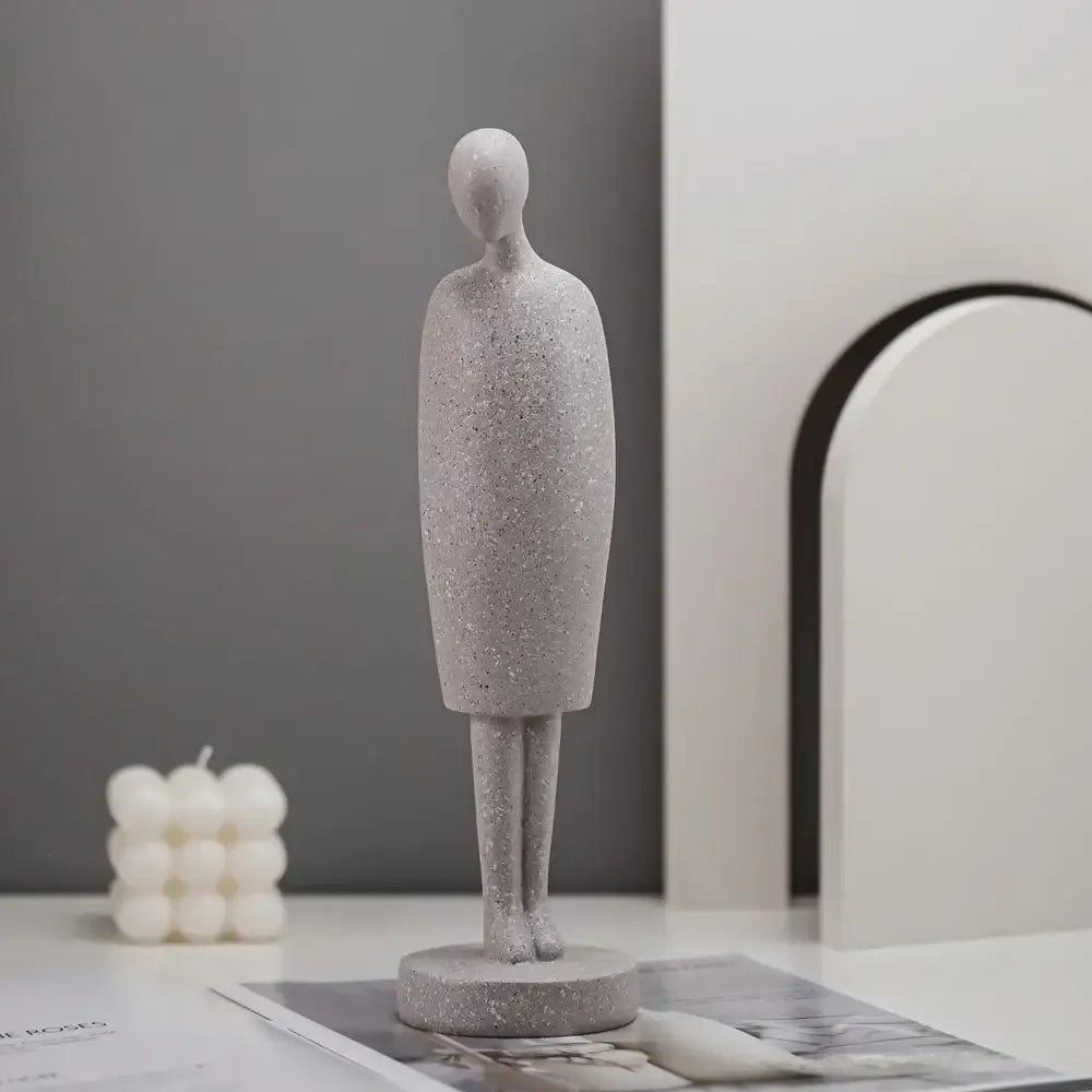 White Resin People Statue Set
