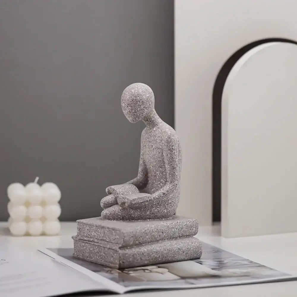 White Resin People Statue Set
