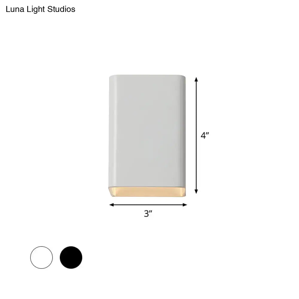 White Brass Cube Wall Lamp