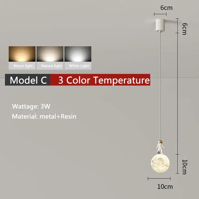 White Astronaut Pendant Light 3-Color