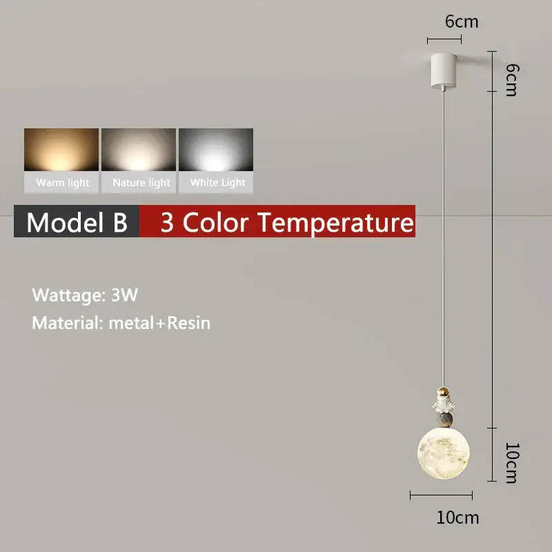 White Astronaut Pendant Light 3-Color