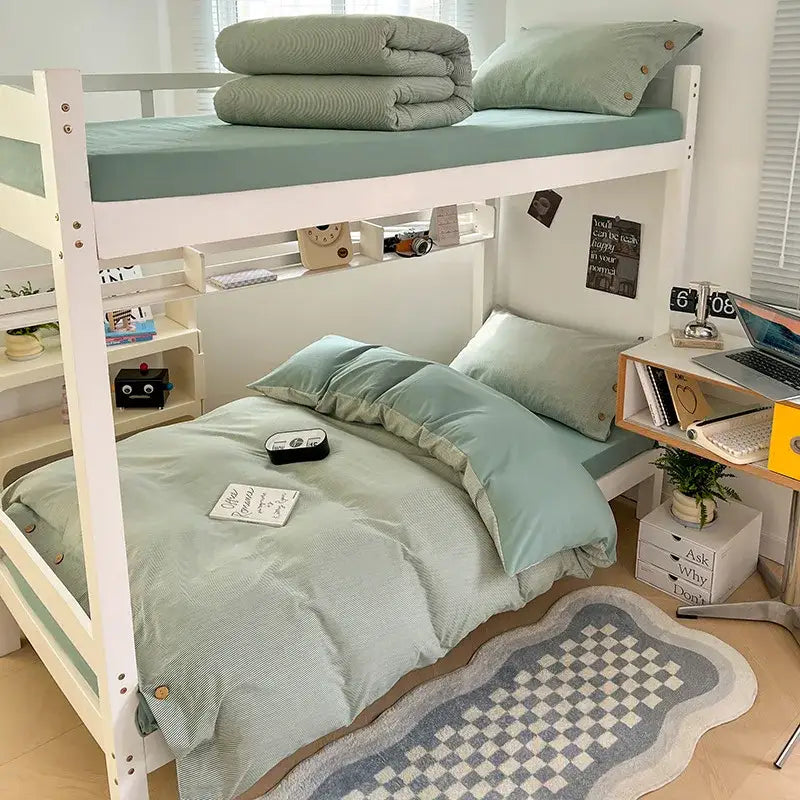 White Cotton Bedding Set 180cm 4-Piece Soft