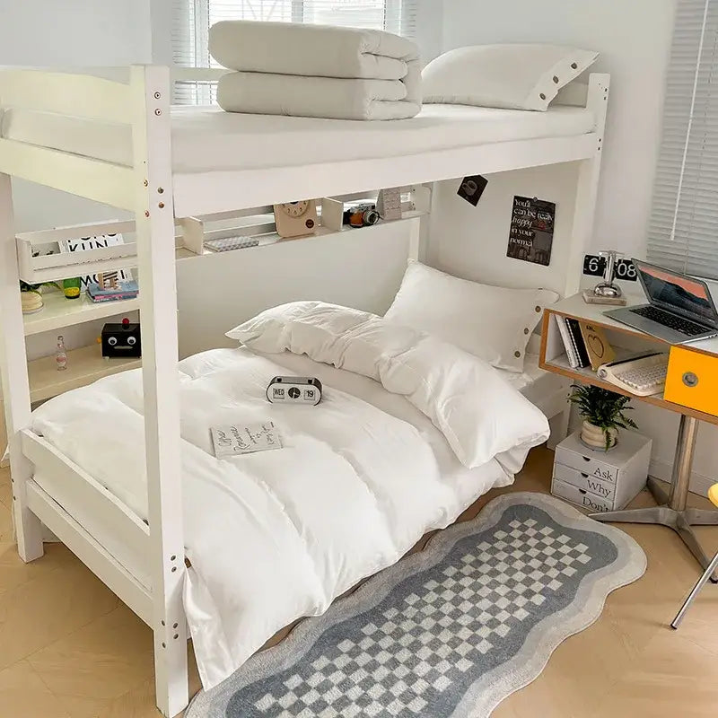 White Cotton Bedding Set 180cm 4-Piece Soft