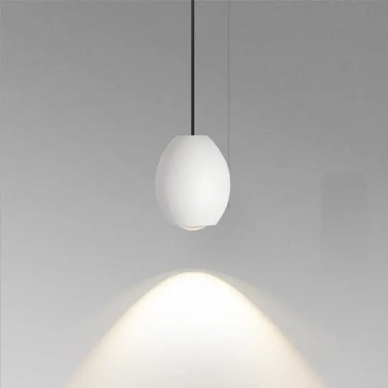 White Ceramic Egg Pendant Light