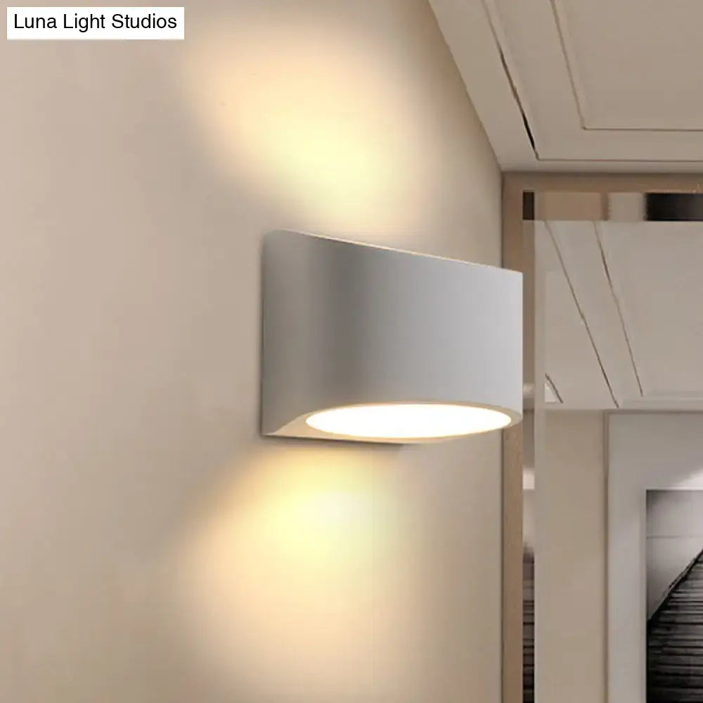 White Cylindrical Gypsum Wall Sconce