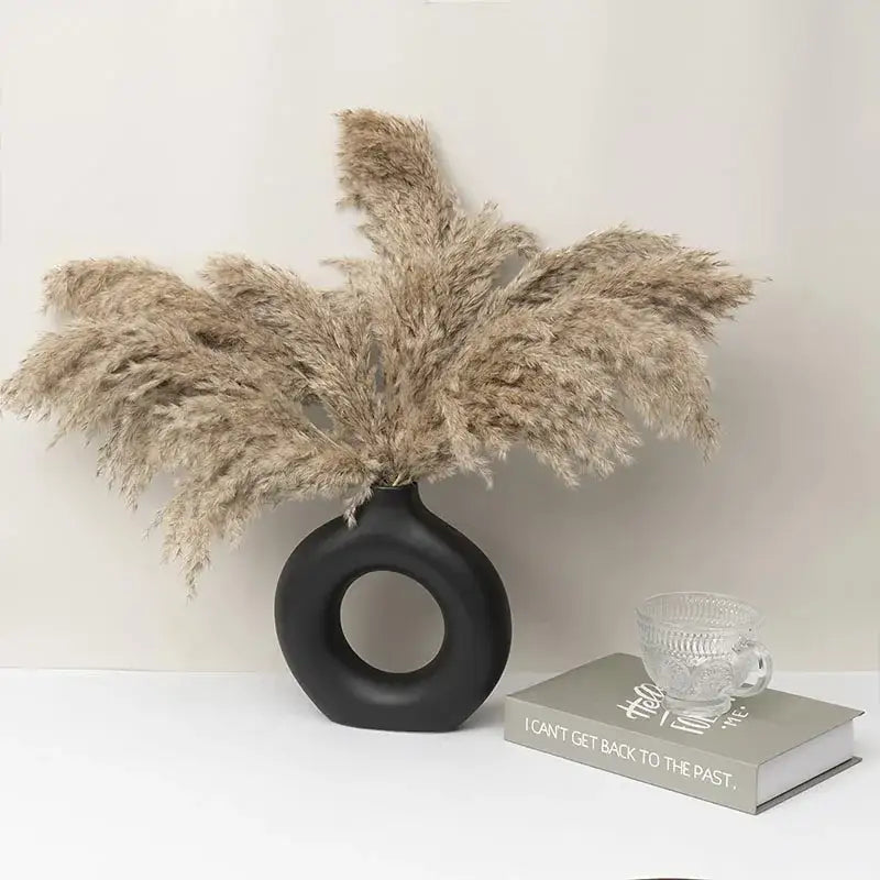 White Ceramic Donut Vase Set
