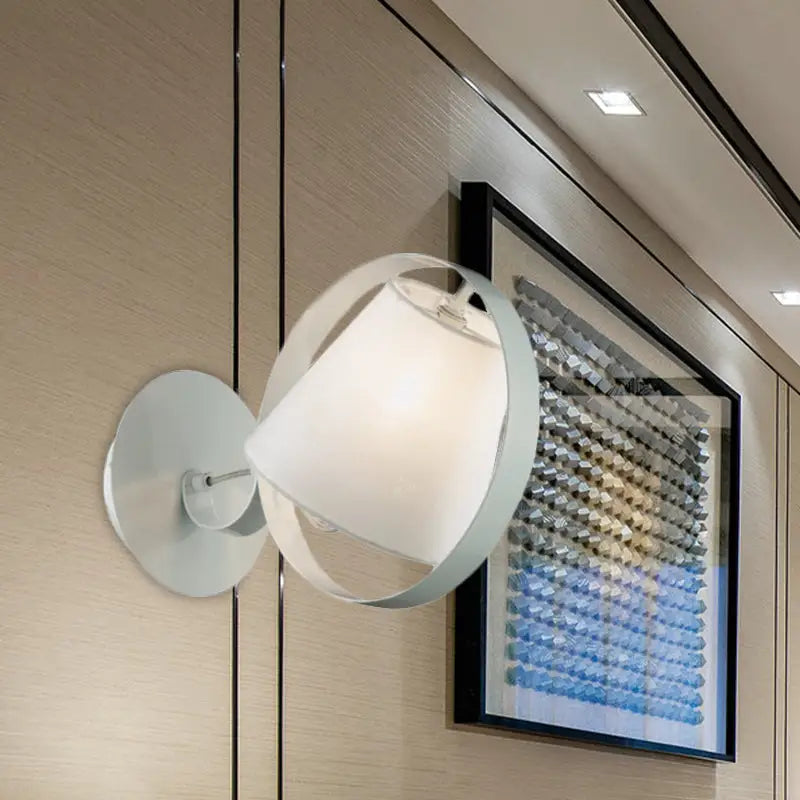 White Fabric Wall Sconce