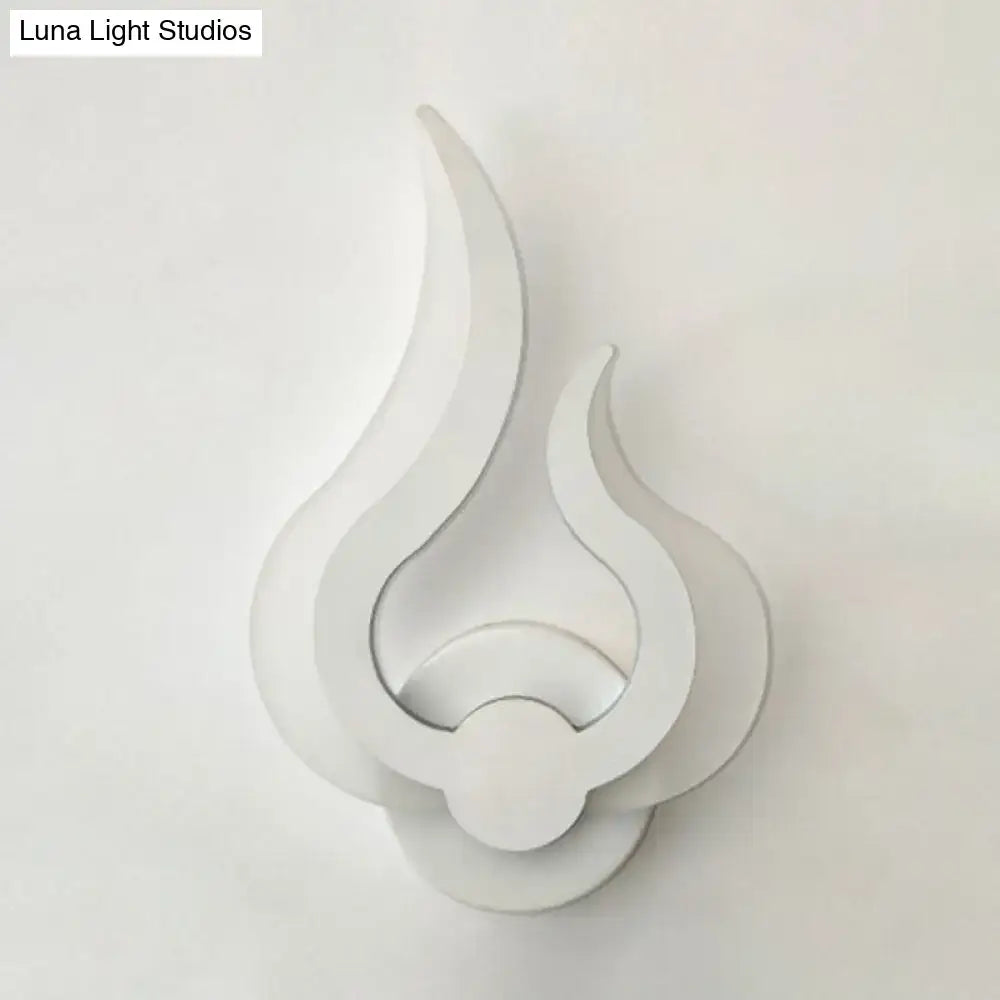 White Acrylic Flame Sconce