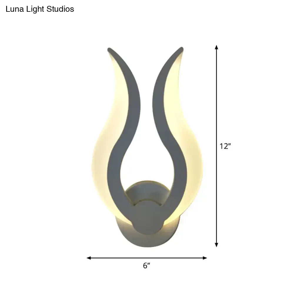 White Acrylic Flame Sconce