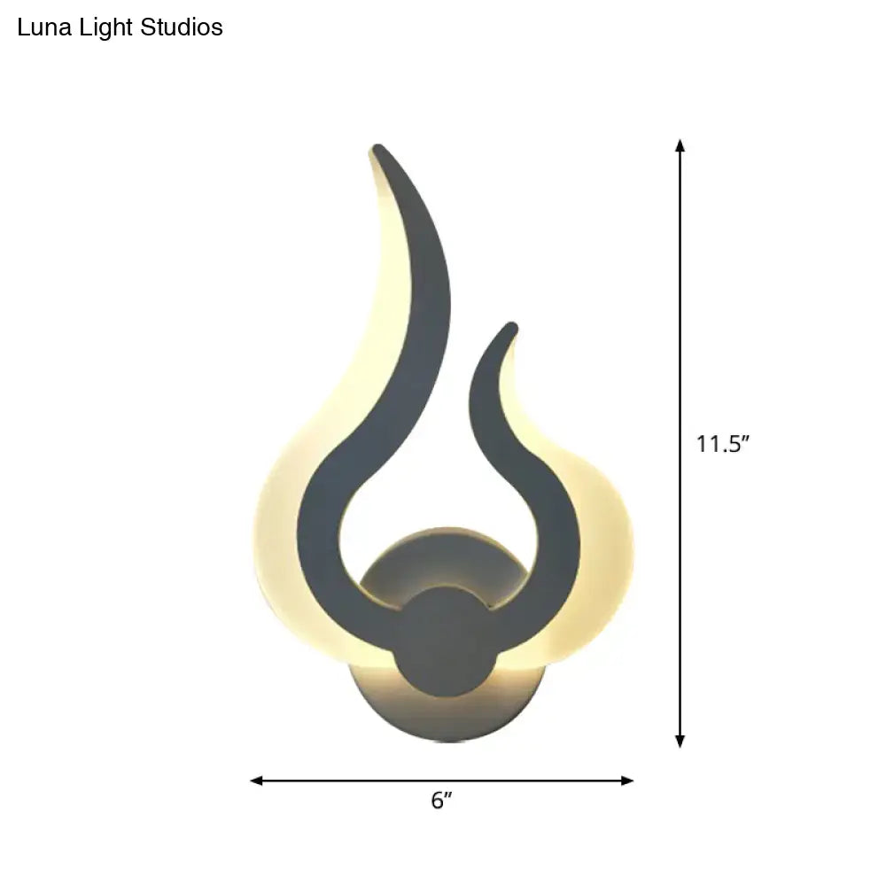 White Acrylic Flame Sconce