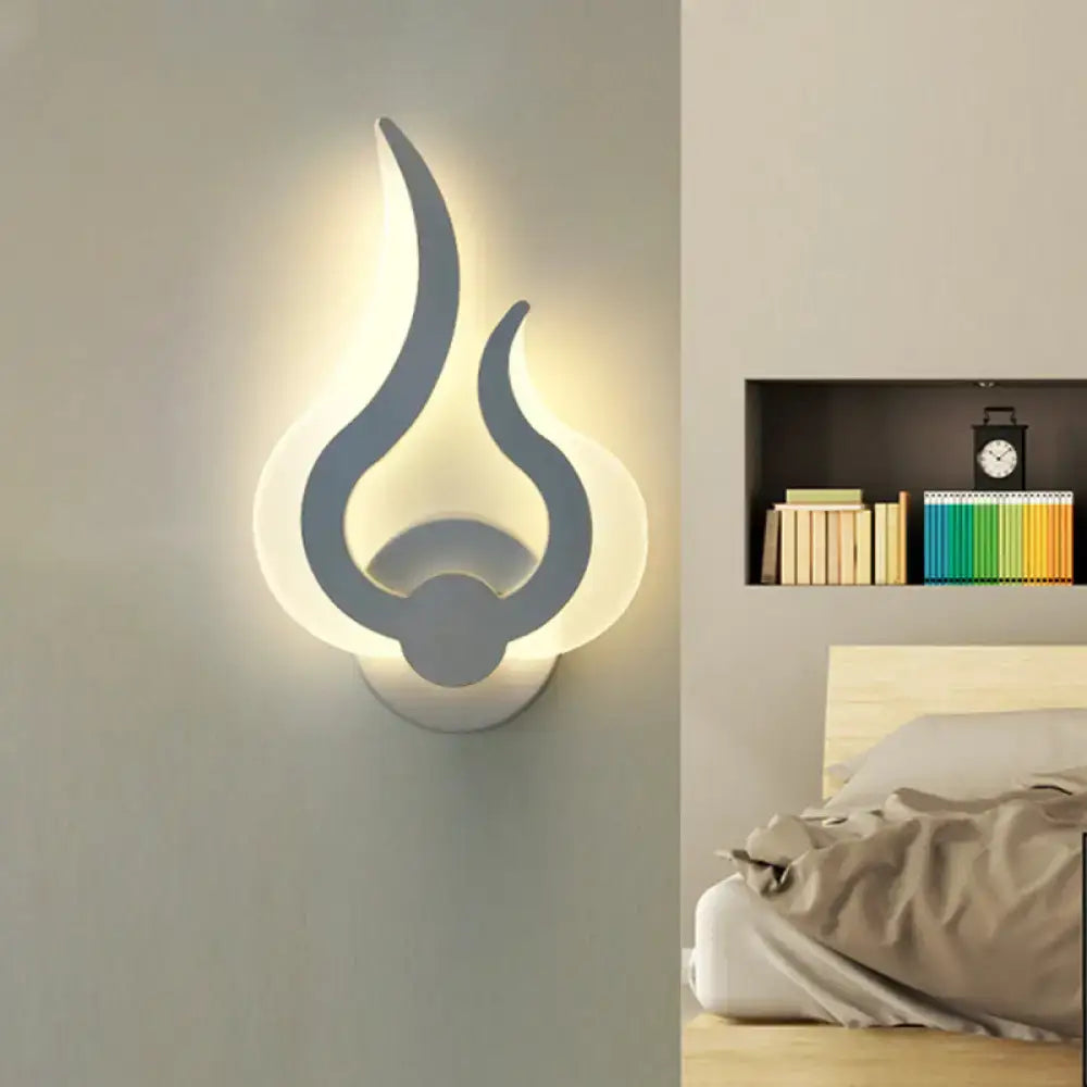 White Acrylic Flame Sconce