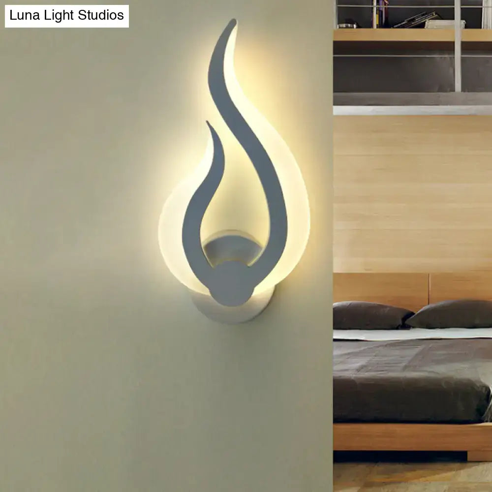 White Acrylic Flame Sconce