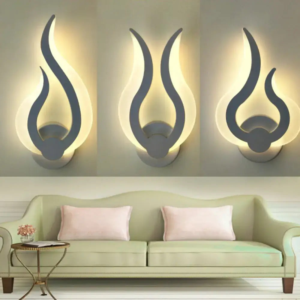 White Acrylic Flame Sconce