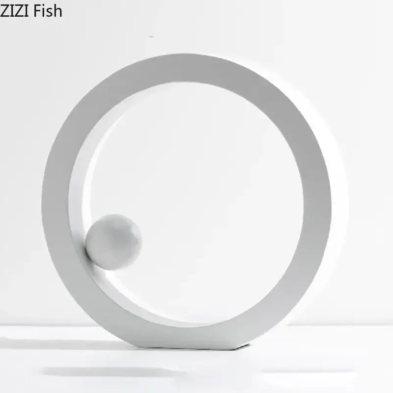 White Geometric Circle Ornament