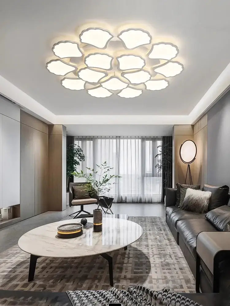 White Ginkgo Ceiling Lamp