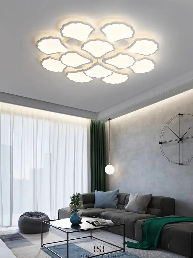 White Ginkgo Ceiling Lamp