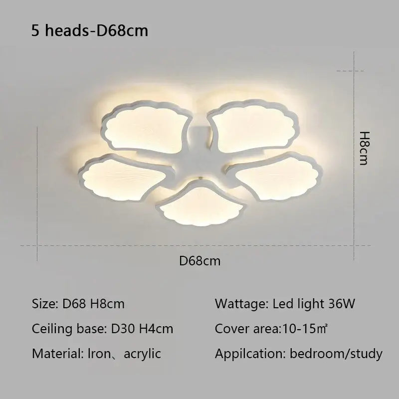 White Ginkgo Ceiling Lamp