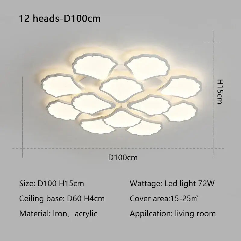 White Ginkgo Ceiling Lamp