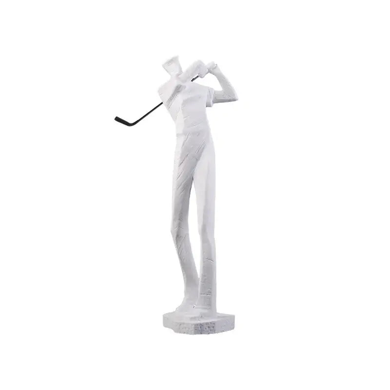 White Resin Golf Sculpture