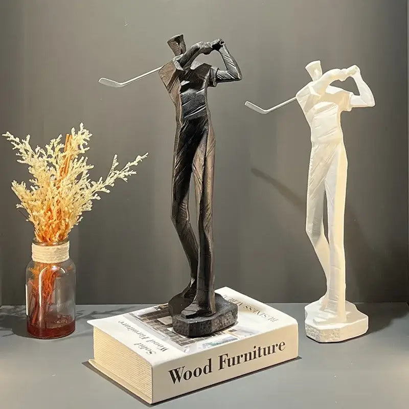 White Resin Golf Sculpture