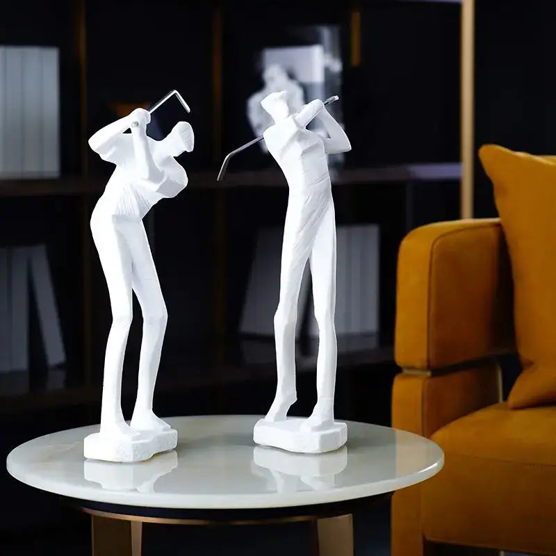 White Resin Golf Sculpture