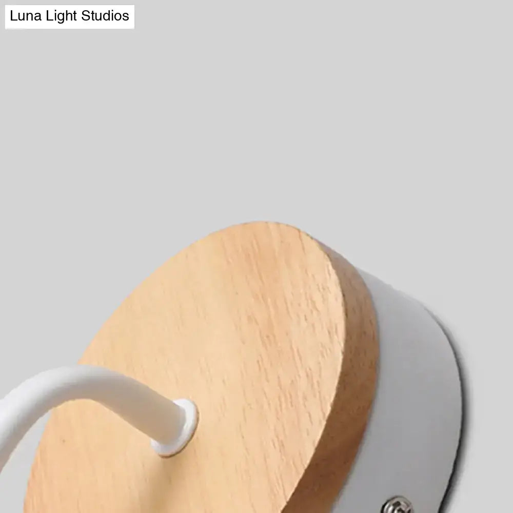 White Wood Nordic Bare-Bulb Wall Sconce