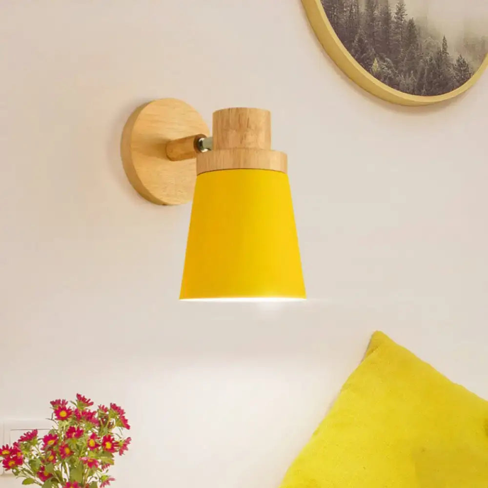 White Wood Barrel Sconce