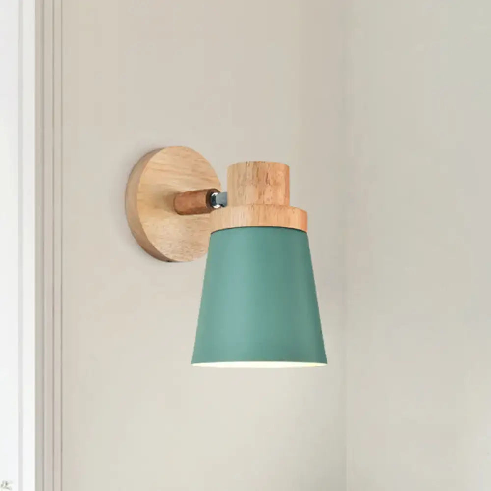 White Wood Barrel Sconce