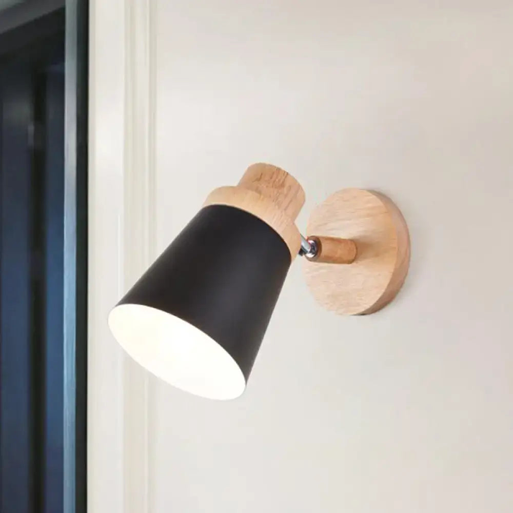 White Wood Barrel Sconce