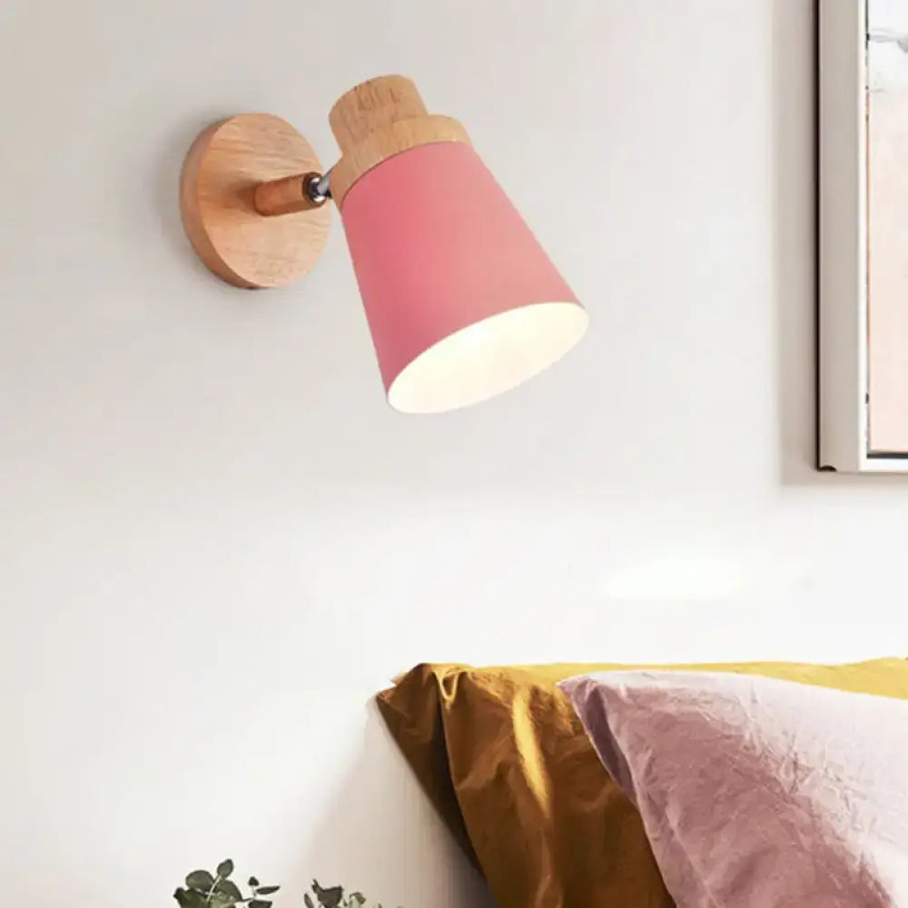 White Wood Barrel Sconce