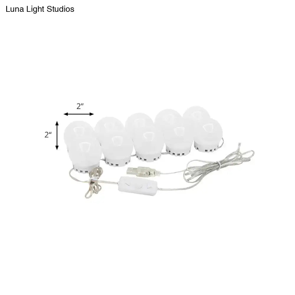 White Oval LED Vanity Light Dressing Room