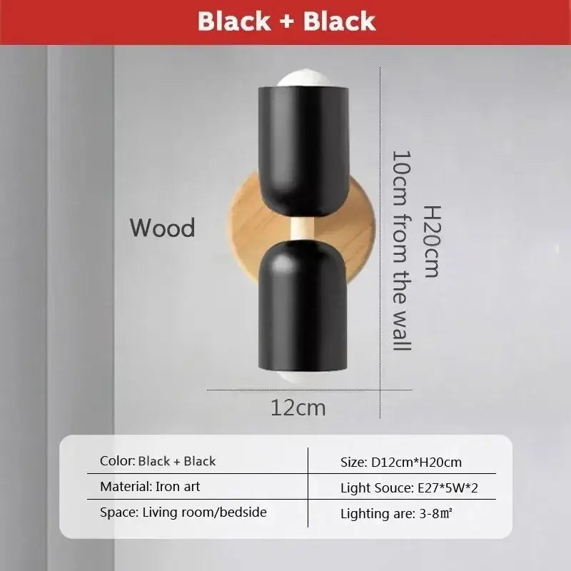 Cream Wooden Wall Lamp