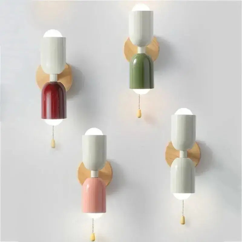 Cream Wooden Wall Lamp