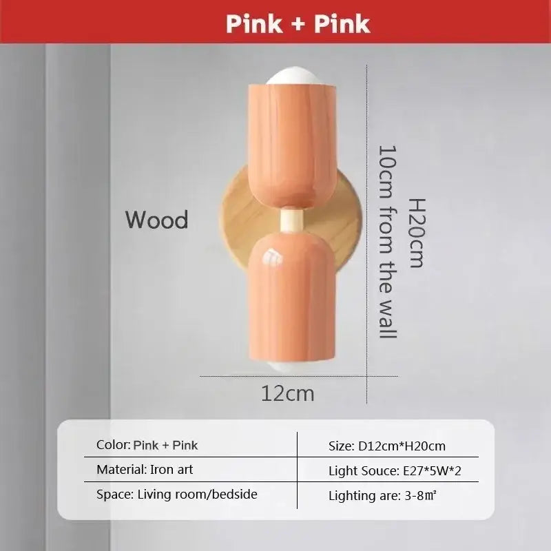 Cream Wooden Wall Lamp