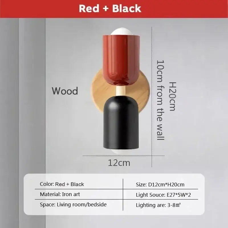 Cream Wooden Wall Lamp