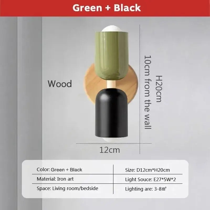 Cream Wooden Wall Lamp