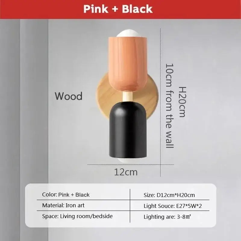 Cream Wooden Wall Lamp